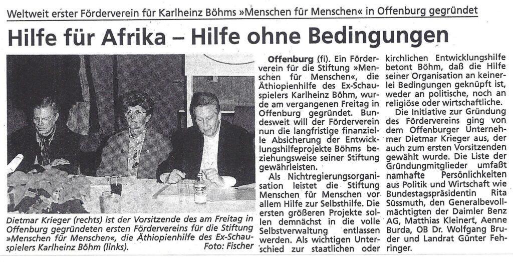 Vorbild Karlheinz Böhm: Unser Förderverein feiert 25-jähriges Bestehen