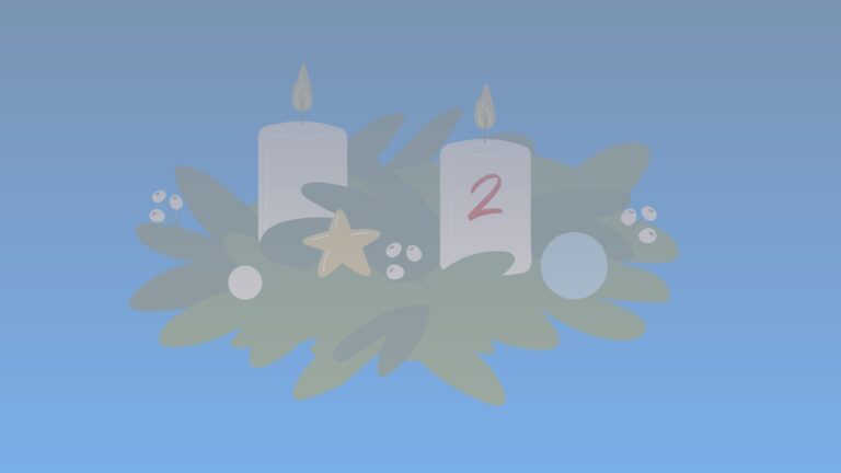 Zwei Kerzen für den zweiten Advent. Noch verschleiert.