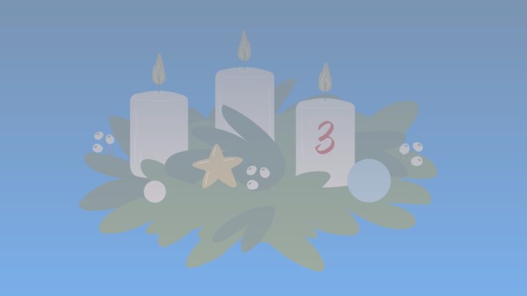 drei Adventskerzen für den dritten Advent. Noch verschleiert.