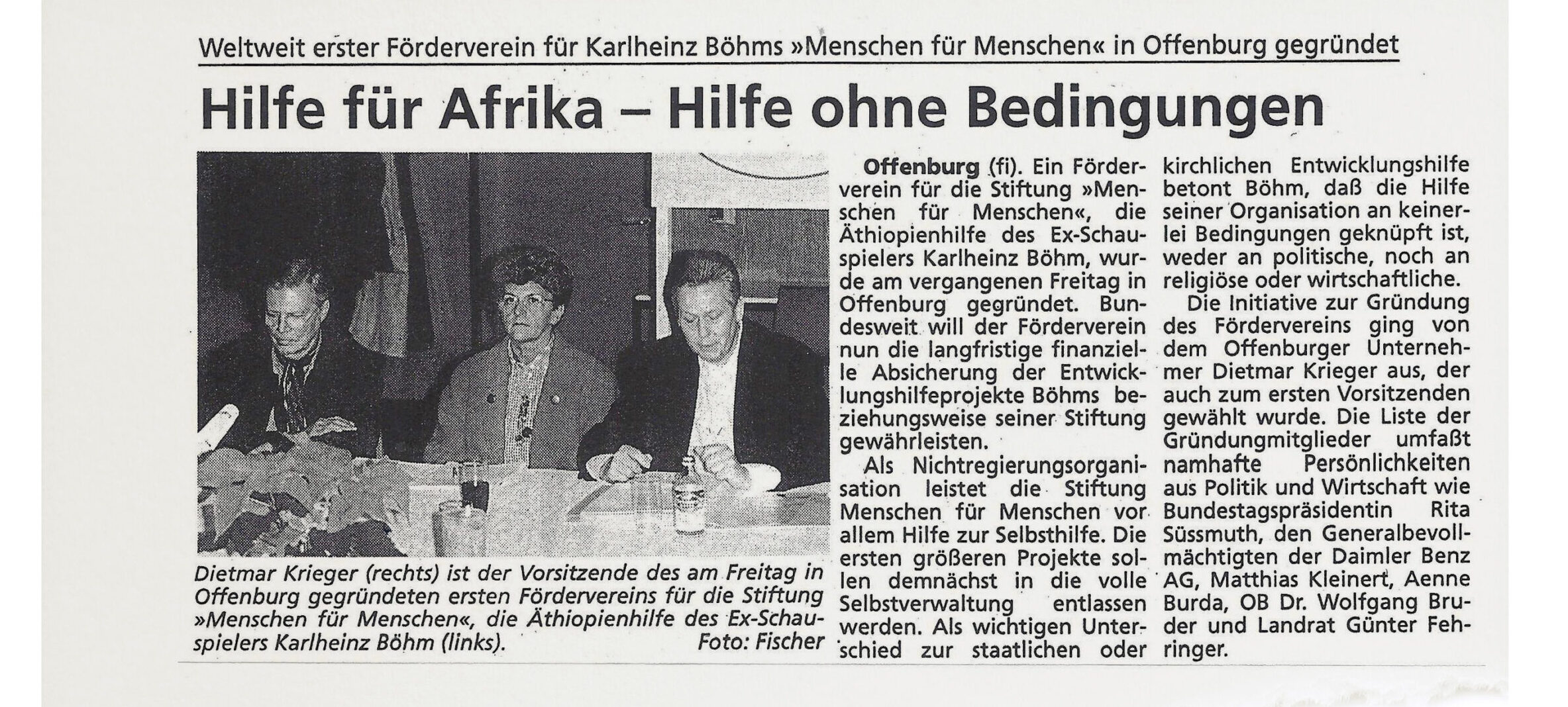 Ausschnitt aus einer Zeitung