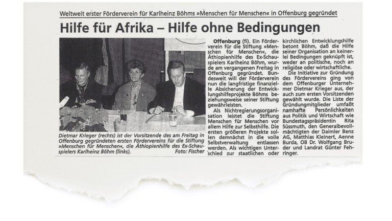 Ausschnitt aus einer Zeitung