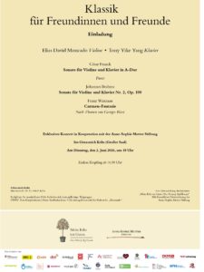 Einladungskarte zum Klassikkonzert am 2. Juli 2026 im Gürzenich Köln