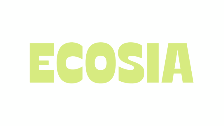 Das Logo von Ecosia, ein grüner Schriftzug